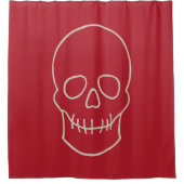 Huid - Bloed rood en bot wit Douchegordijn (Voorkant)