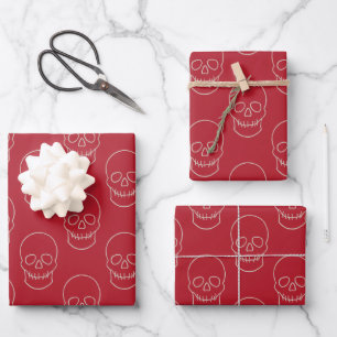 Huid - Bloed rood en bot wit Inpakpapier Vel