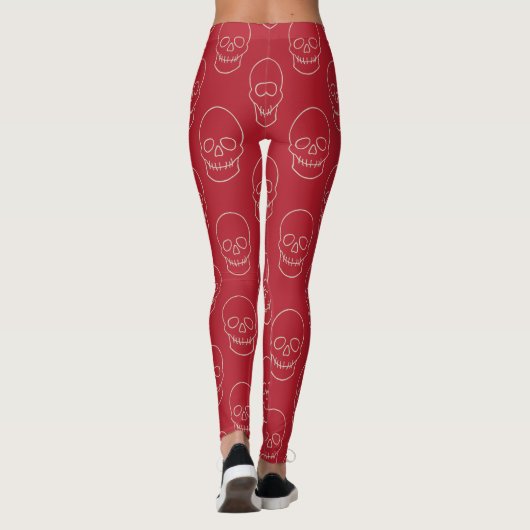 Huid - Bloed rood en bot wit Leggings (Achterkant)