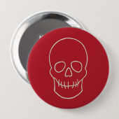 Huid - Bloed rood en bot wit Ronde Button 4,0 Cm (Voorkant /achterkant)