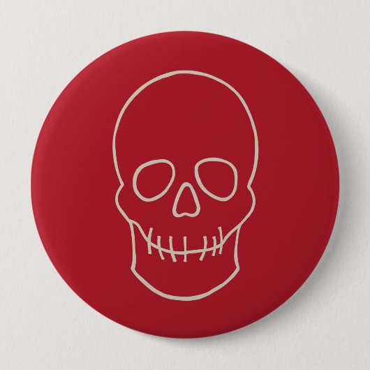 Huid - Bloed rood en bot wit Ronde Button 4,0 Cm (Voorkant)