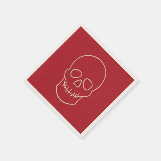 Huid - Bloed rood en bot wit Servet (Hoek)