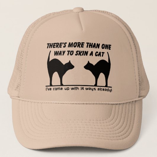 Huid Een Kat Grappige Hoed Humor Trucker Pet (Voorkant)