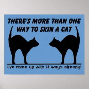 Huid een kat grappige poster afdruk teken humor