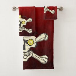 Huid- en beenderen handdoekset bad handdoek