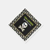 Huid en Botten, Neon Halloween Party Servet (Hoek)