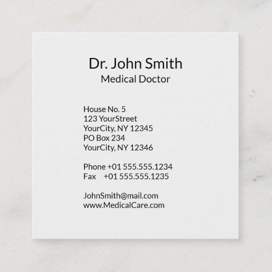 Huid- en onderhuidaandoeningen Visitekaartje (Achterkant)