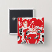 Huid en ringen - Rood Vierkante Button 5,1 Cm (Voorkant /achterkant)