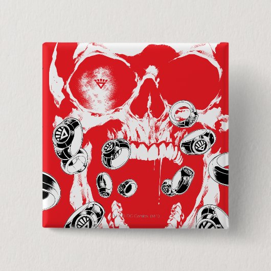 Huid en ringen - Rood Vierkante Button 5,1 Cm (Voorkant)