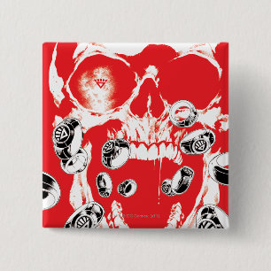 Huid en ringen - Rood Vierkante Button 5,1 Cm