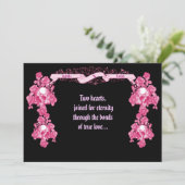 Huid- en Rozen Banner Gothic Wedding Invitation Kaart (Staand voorkant)