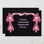 Huid- en Rozen Banner Gothic Wedding Invitation Kaart (Voorkant / Achterkant)