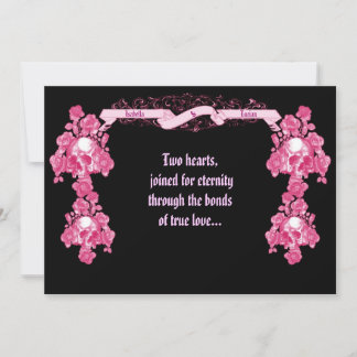 Huid- en Rozen Banner Gothic Wedding Invitation Kaart