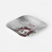 Huid en Rozen Burgundy Maroon Gray Persoonlijk Papieren Bordje (Gebogen)