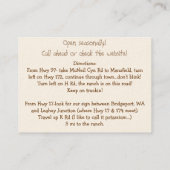 huid en spijkers, Cora's Shed, ...op de Ranch..... Visitekaartje (Achterkant)