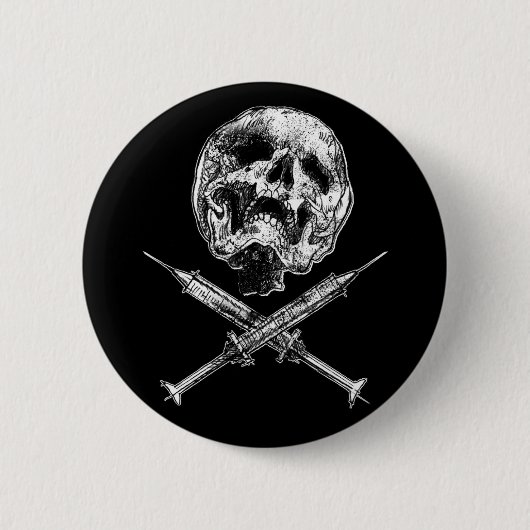 Huid en spuiten ronde button 5,7 cm (Voorkant)