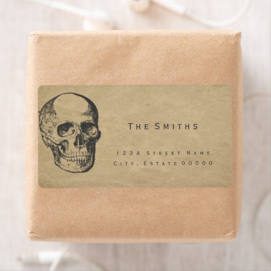 Huid papieren adreslabel etiket (Insitu)