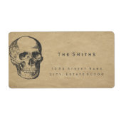 Huid papieren adreslabel etiket (Voorkant)