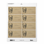 Huid papieren adreslabel etiket (Full Sheet)