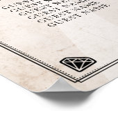 Huid Red Rose Table Plan Weddenschap Poster Zitpla (Hoek)