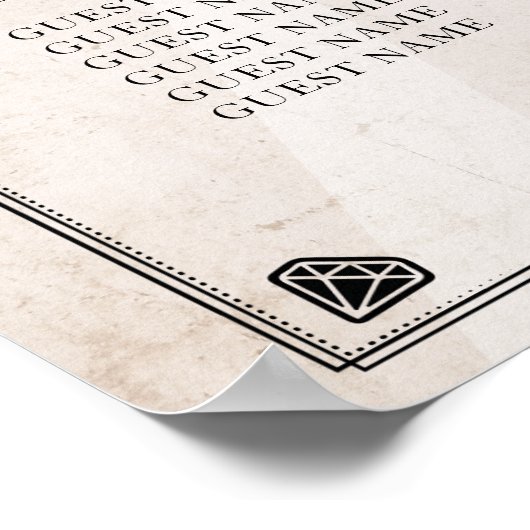 Huid Red Rose Table Plan Weddenschap Poster Zitpla (Hoek)