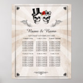 Huid Red Rose Table Plan Weddenschap Poster Zitpla (Voorkant)