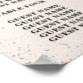 Huid Red Rose Table Plan Weddenschap Poster Zitpla (Hoek)