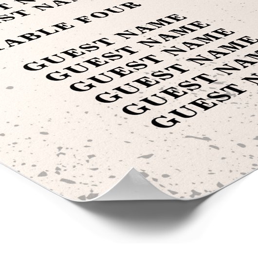 Huid Red Rose Table Plan Weddenschap Poster Zitpla (Hoek)