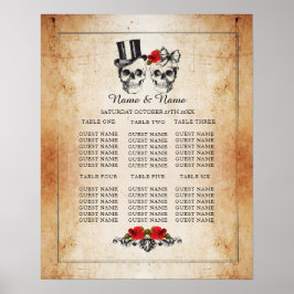 Huid Red Rose Table Plan Weddenschap Poster Zitpla