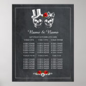 Huid Red Rose Table Plan Weddenschap Poster Zitpla (Voorkant)