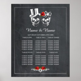 Huid Red Rose Table Plan Weddenschap Poster Zitpla