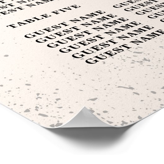 Huid Rood Rood 8 Tafelplan Poster Zitplaats (Hoek)