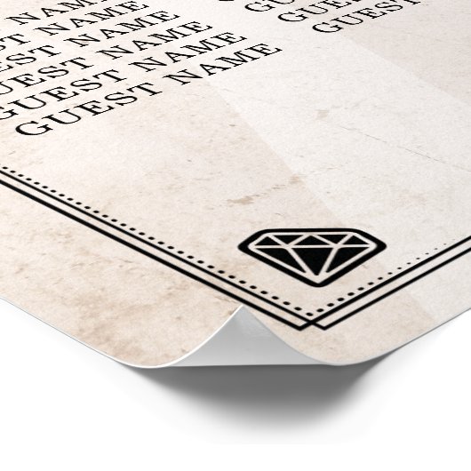 Huid Rood Rood 8 Tafelplan Poster Zitplaats (Hoek)