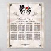 Huid Rood Rood 8 Tafelplan Poster Zitplaats (Voorkant)