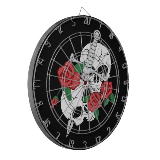 Huid, Rozen en Dagger Dartbord (Voorkant Links)