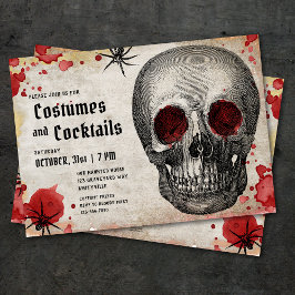  huid Spider Bloody Adult Halloween Invite Feestdagenkaart