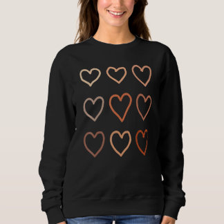 Huid Tone Hearts Be Kind Melanine Afrikaans Zwart  Trui