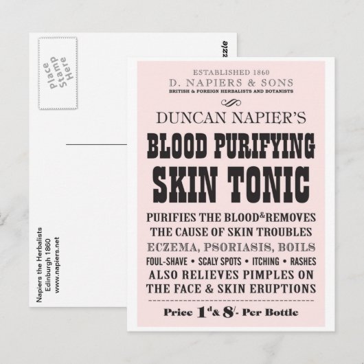 Huid Tonic Briefkaart (Voorkant / Achterkant)