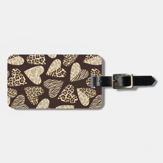 Huid van dieren met hart bagagelabel (Voorkant horizontaal)