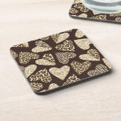 Huid van dieren met hart bier onderzetter (Linkerzijde)