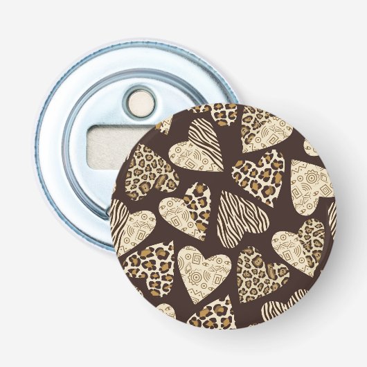 Huid van dieren met hart button flesopener (Voorkant)