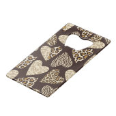 Huid van dieren met hart creditkaart flessenopener (Voorkant Gekanteld)