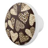 Huid van dieren met hart keramische knop (Rechts)