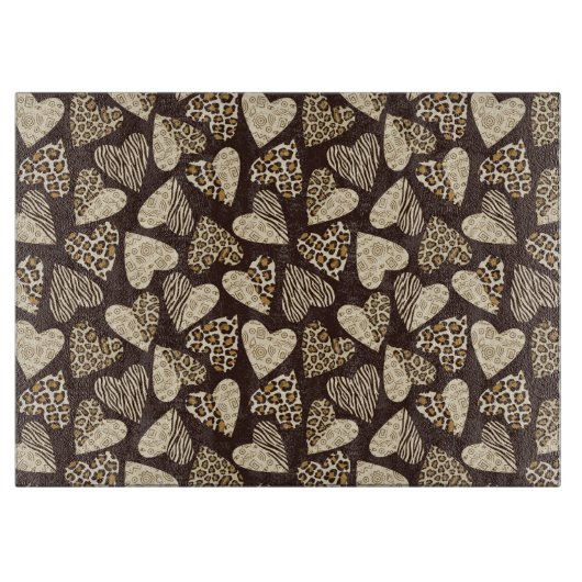 Huid van dieren met hart snijplank (Voorkant)