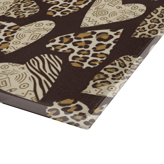 Huid van dieren met hart snijplank (Hoek)