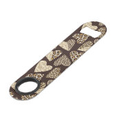 Huid van dieren met hart speed flessenopener (Achterkant Gekanteld)