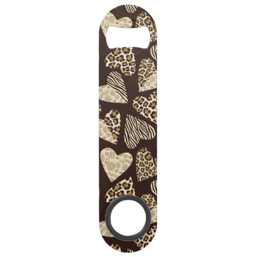 Huid van dieren met hart speed flessenopener (Voorkant)