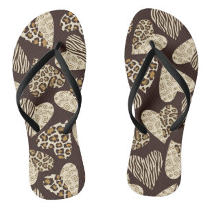 Huid van dieren met hart teenslippers