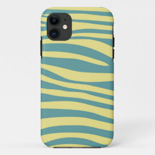 huid voor dierlijke afdruk van Zebra (geel, blauw iPhone 11 Hoesje