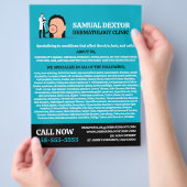 Huidaandoening, dermatoloog, dermatologische klini flyer (Hand)